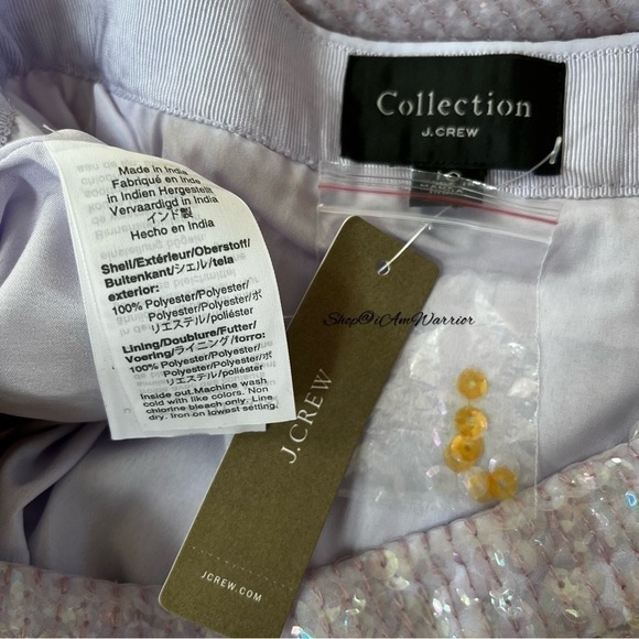 J.Crew Collection NWT Rare iridescent lavender & marigold sequin pencil skirt - Picture 8 of 9